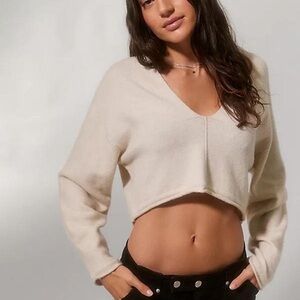 BDG Outfitters beige cropped top SzS